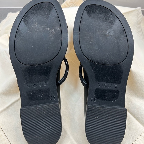 Vionic PRISM black sparkly leather sandals Sz 7 - Picture 7 of 9
